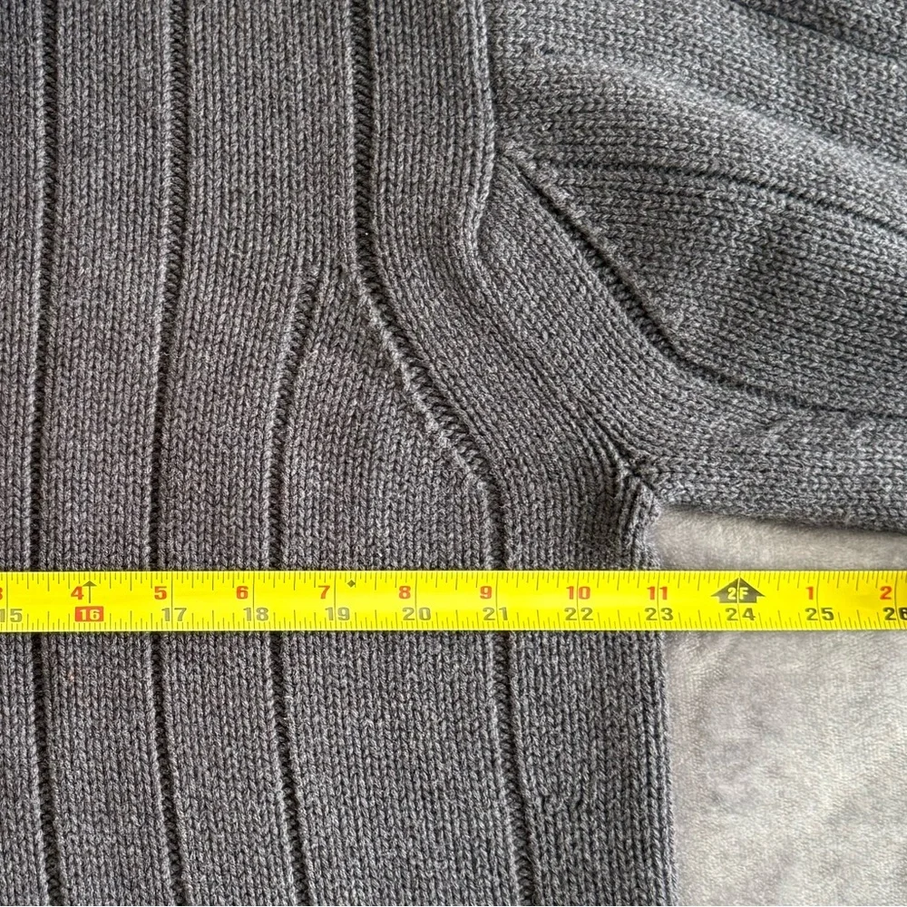 Ralph Lauren Polo Jeans 1/4 Zip Sweater Mens L Ribbed Chunky Knit Cotton Preppy